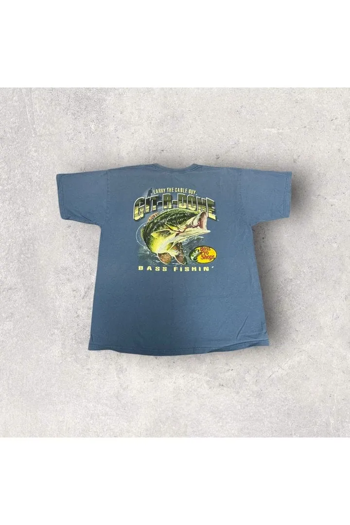 2000s Bass Pro Shops Larry The Cable Guy Git-R-Done Tee- XL