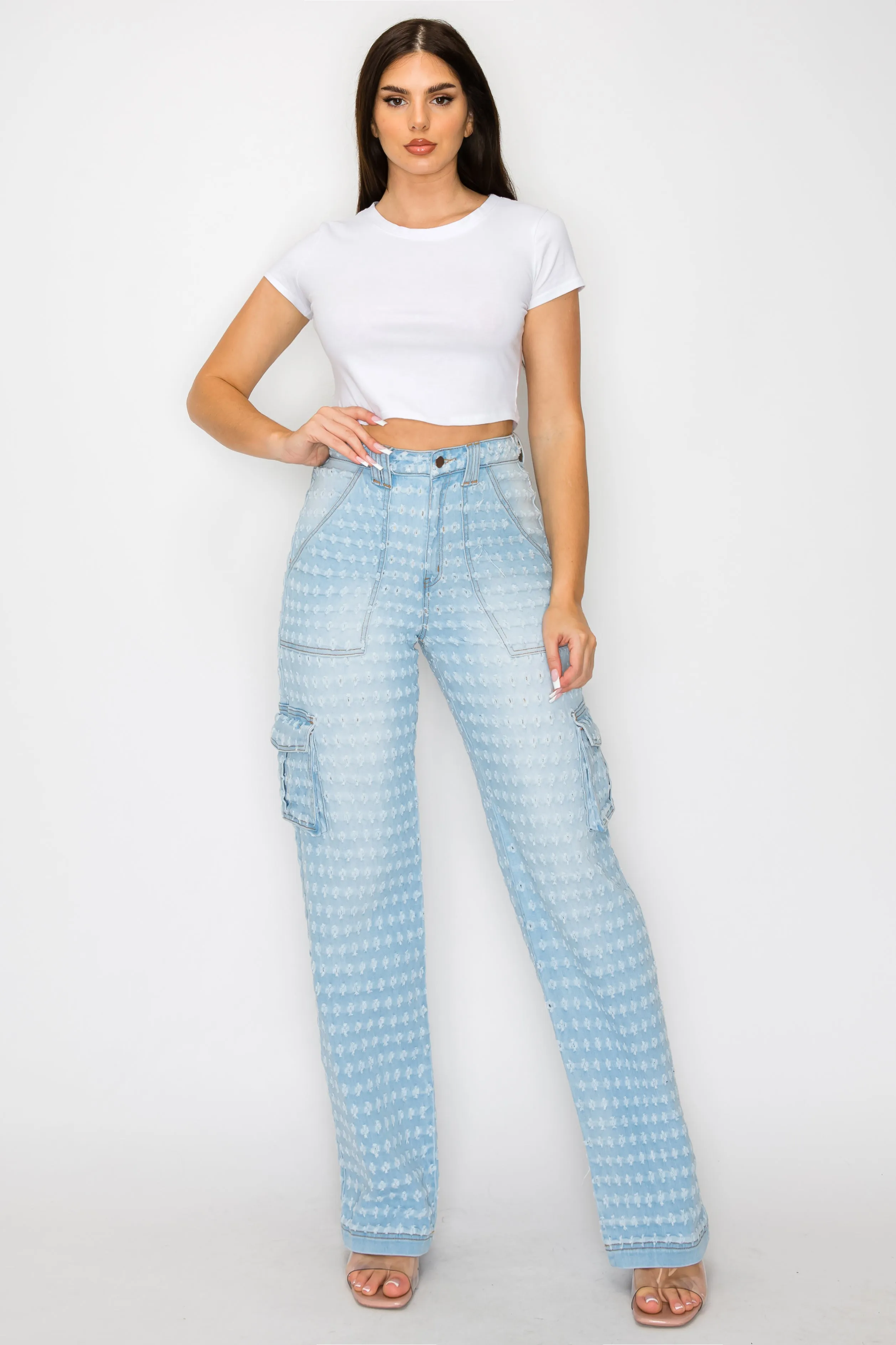 40581 Women's High Rise Shotgun Cargo Jeans