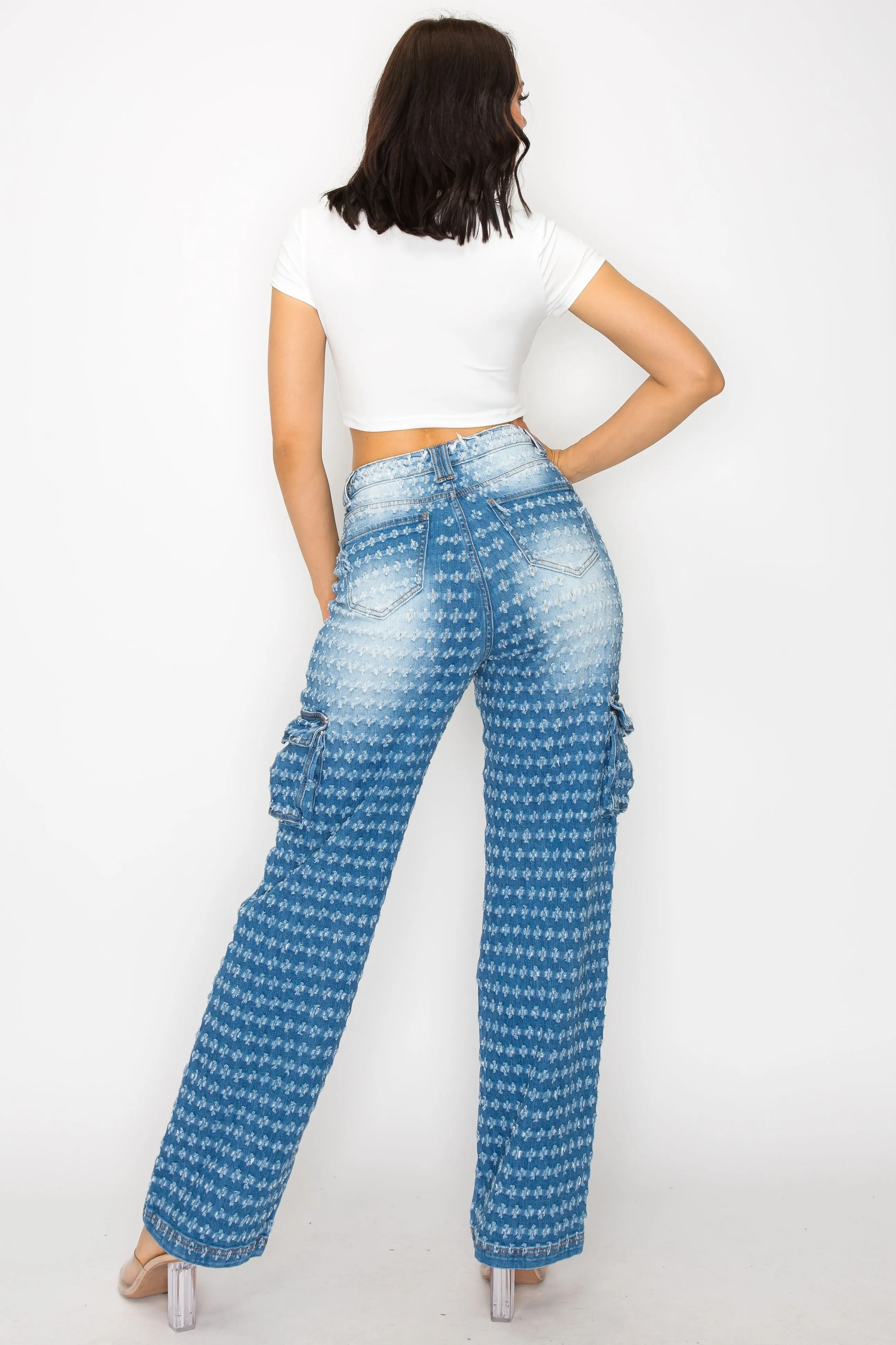 40581 Women's High Rise Shotgun Cargo Jeans