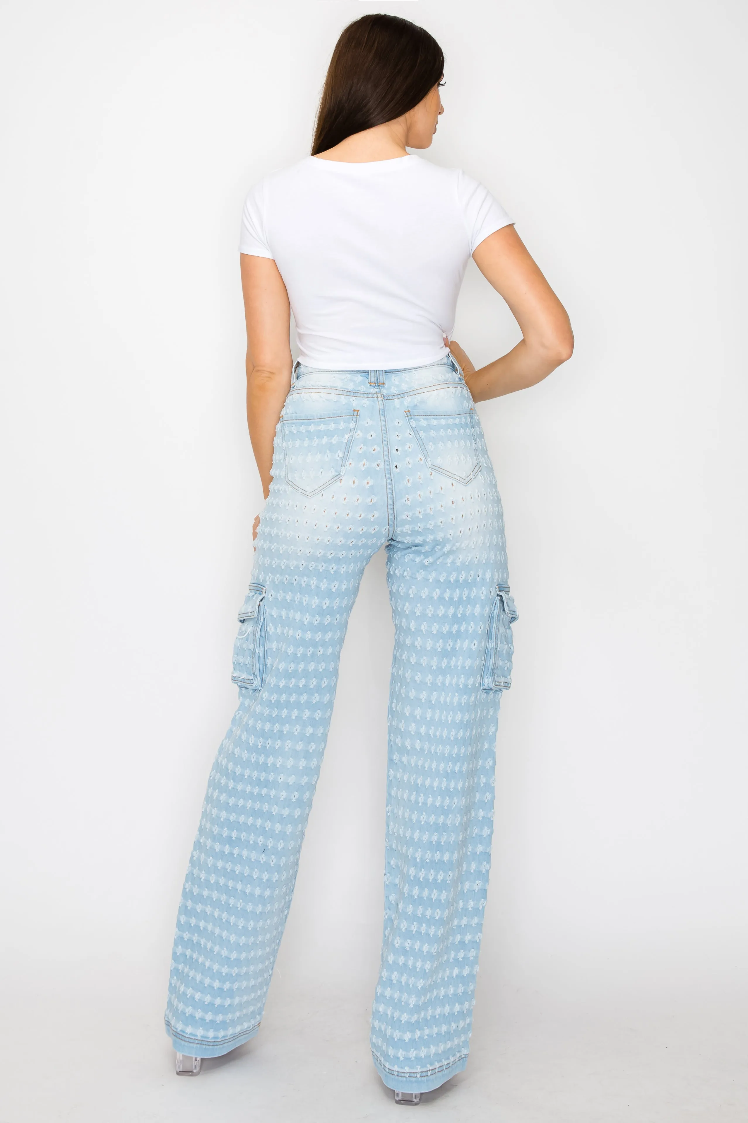 40581 Women's High Rise Shotgun Cargo Jeans
