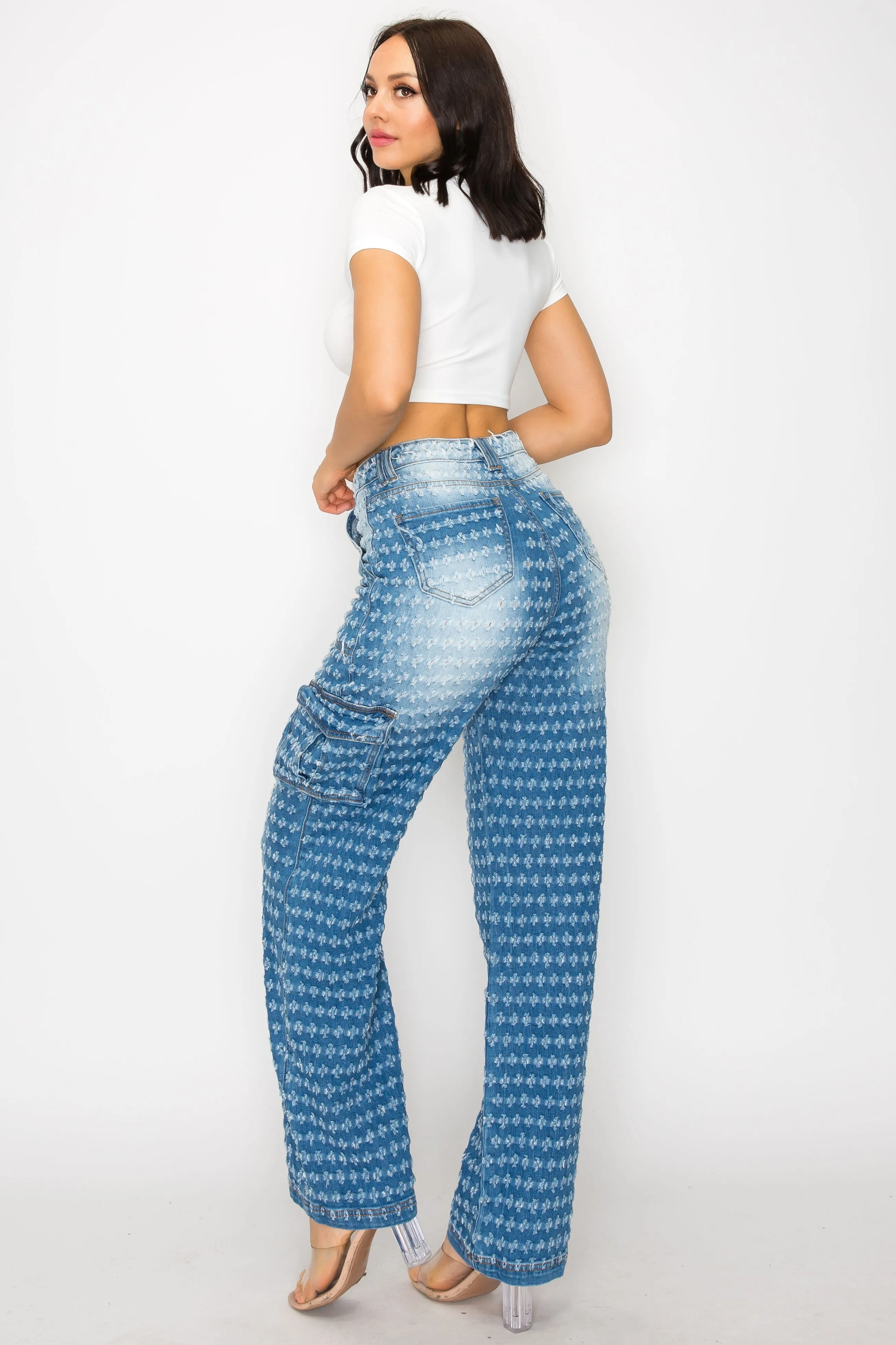 40581 Women's High Rise Shotgun Cargo Jeans