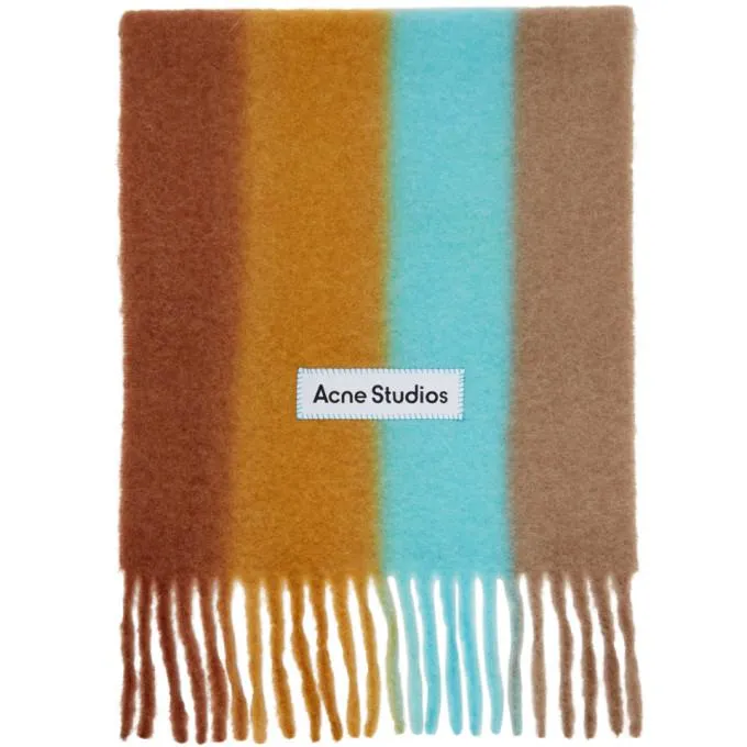 Acne Studios Orange Striped Scarf