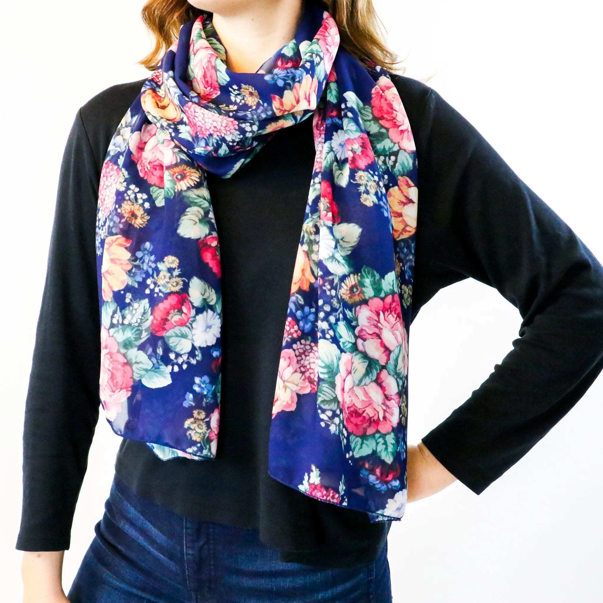 Allison Floral Rectangle Scarf