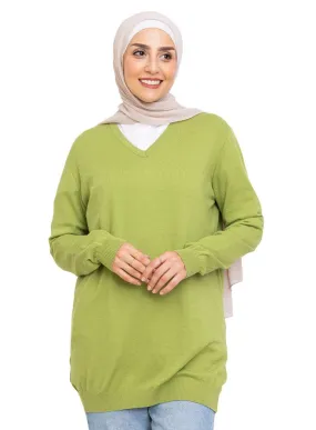 Apple V-Neck Knit Pullover