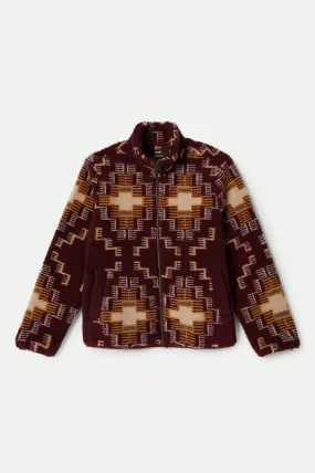 Arctic Fleece Mock Neck Jacket - Light Cabernet