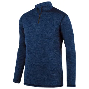Augusta Sportswear Men's Navy Intensify Black Heather Quarter-Zip Pullover