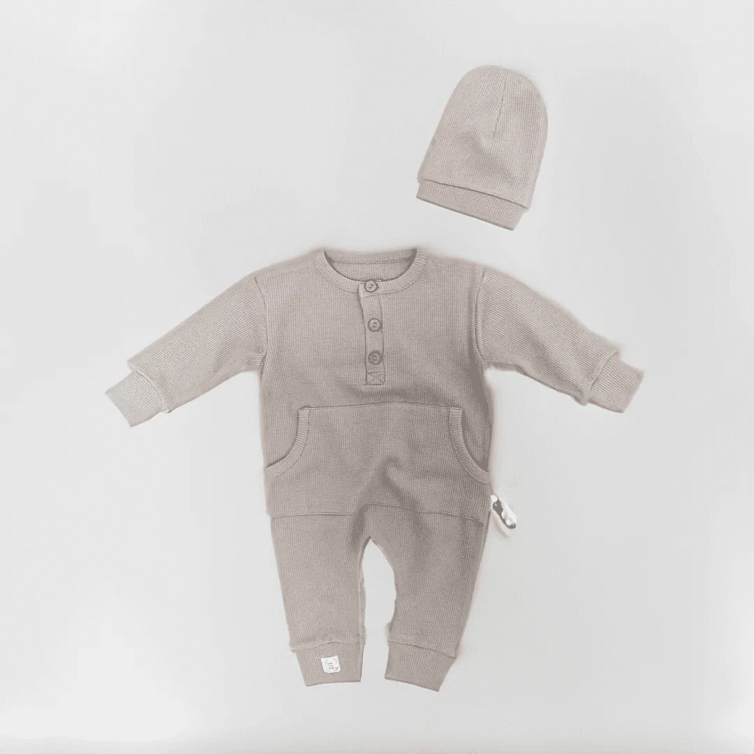 Baby Natural Overall und Mütze - Beige