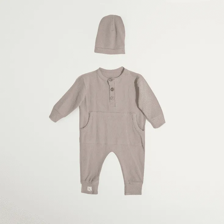 Baby Natural Overall und Mütze - Beige