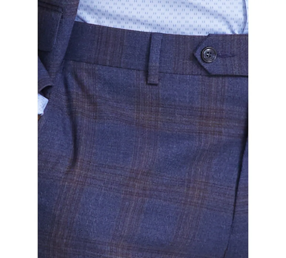 Bar Iii Mens Slim fit Dress 36 / 30 Blue Plaid