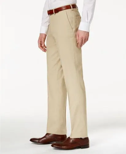Bar Iii Mens Slim fit Dress Pants 33 / 30 Beige Solid Stretch