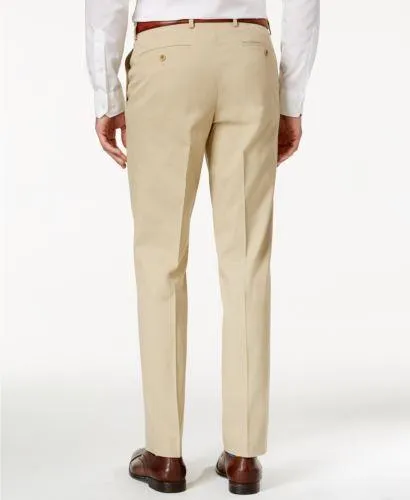 Bar Iii Mens Slim fit Dress Pants 33 / 30 Beige Solid Stretch