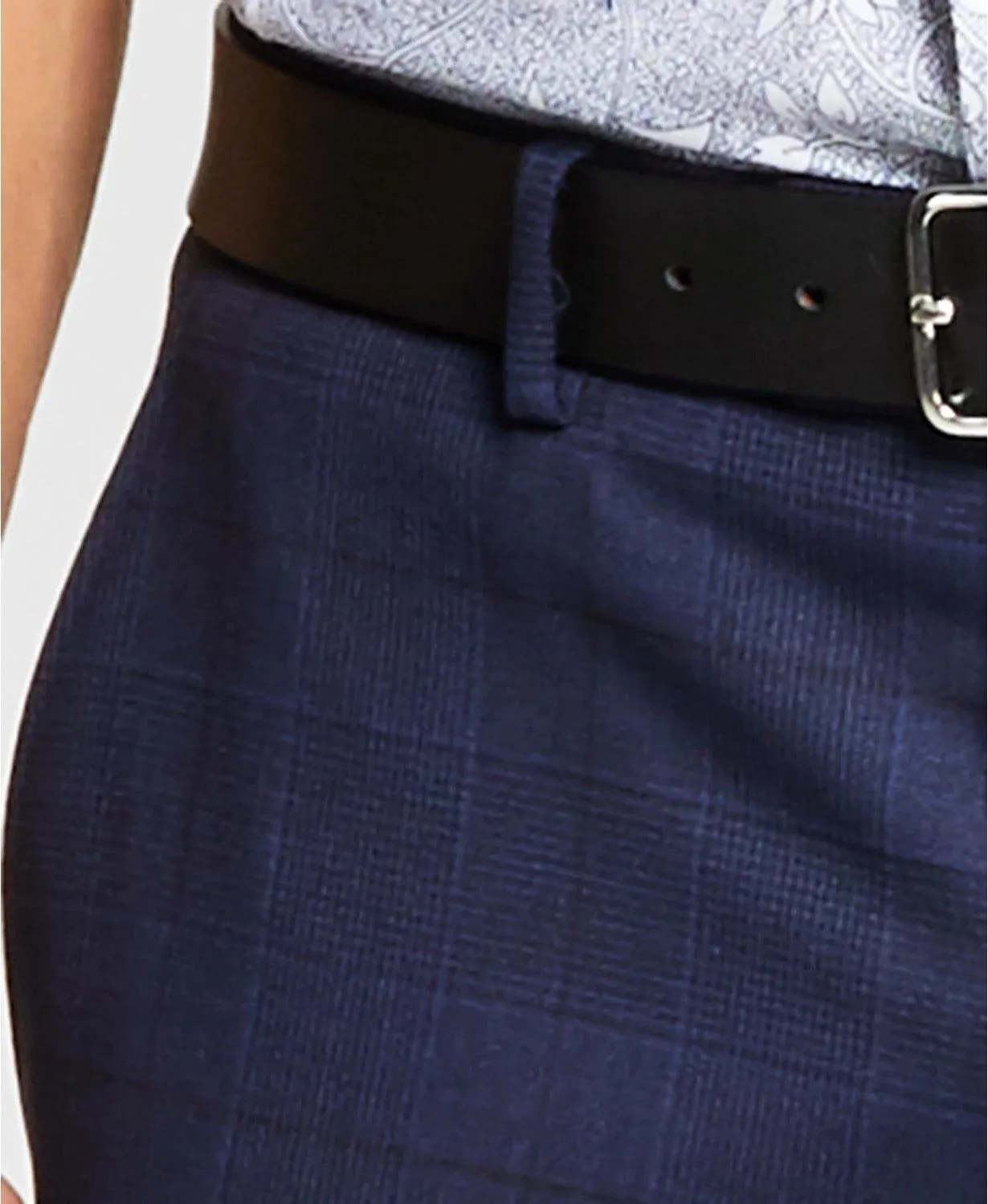 Bar Iii Mens Slim fit Dress Pants Pants 32 / 32 Navy Blue Plaid