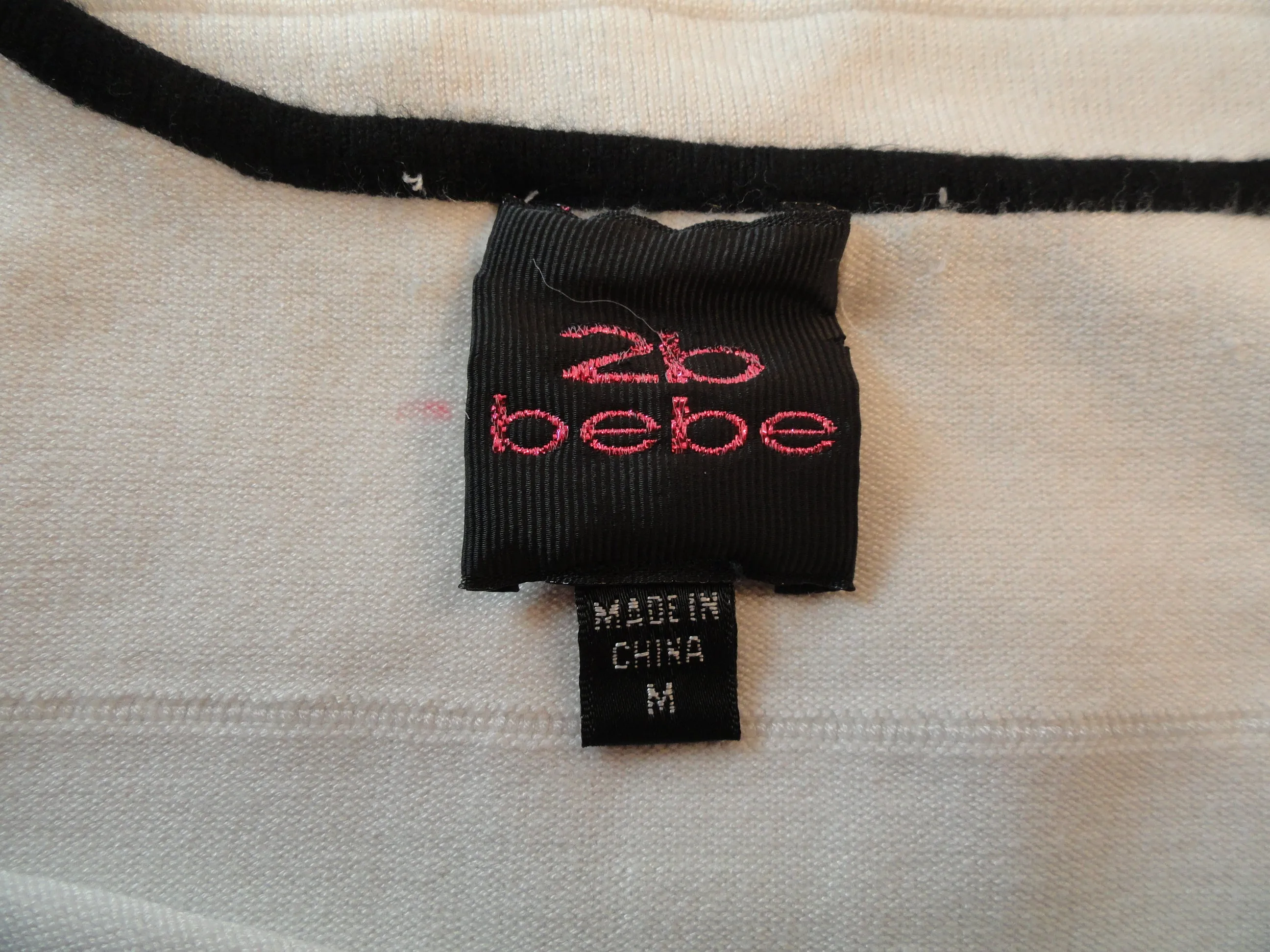 Bebe 60's Black and White Spaghetti Strap Sweater Dress Size M SKU 000168