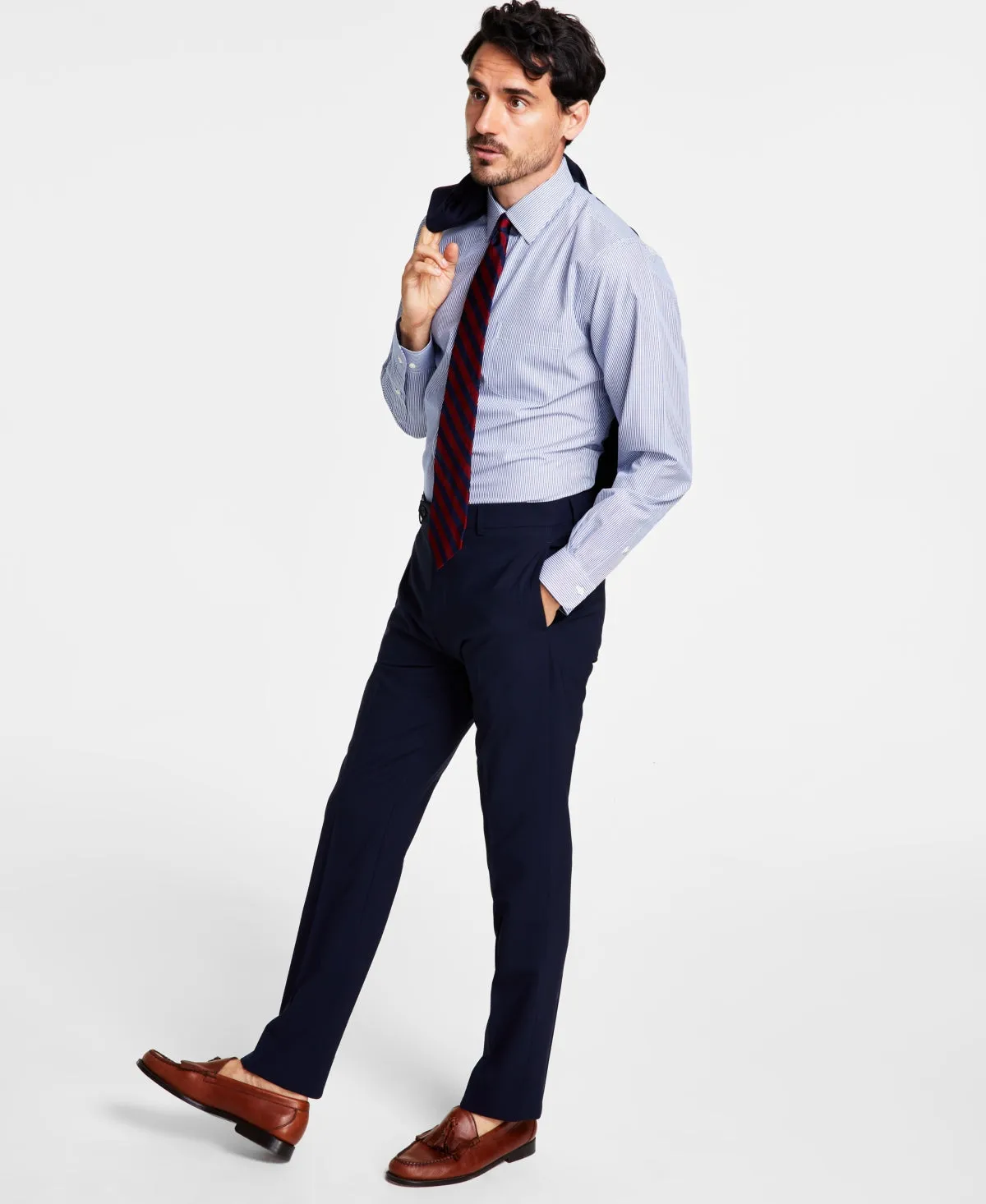 Brooks Brothers Mens Classic fit Dress Pants 40 / 30 Navy Blue Solid