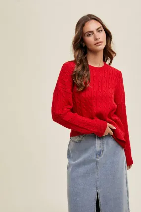 CABLE KNIT SWEATER