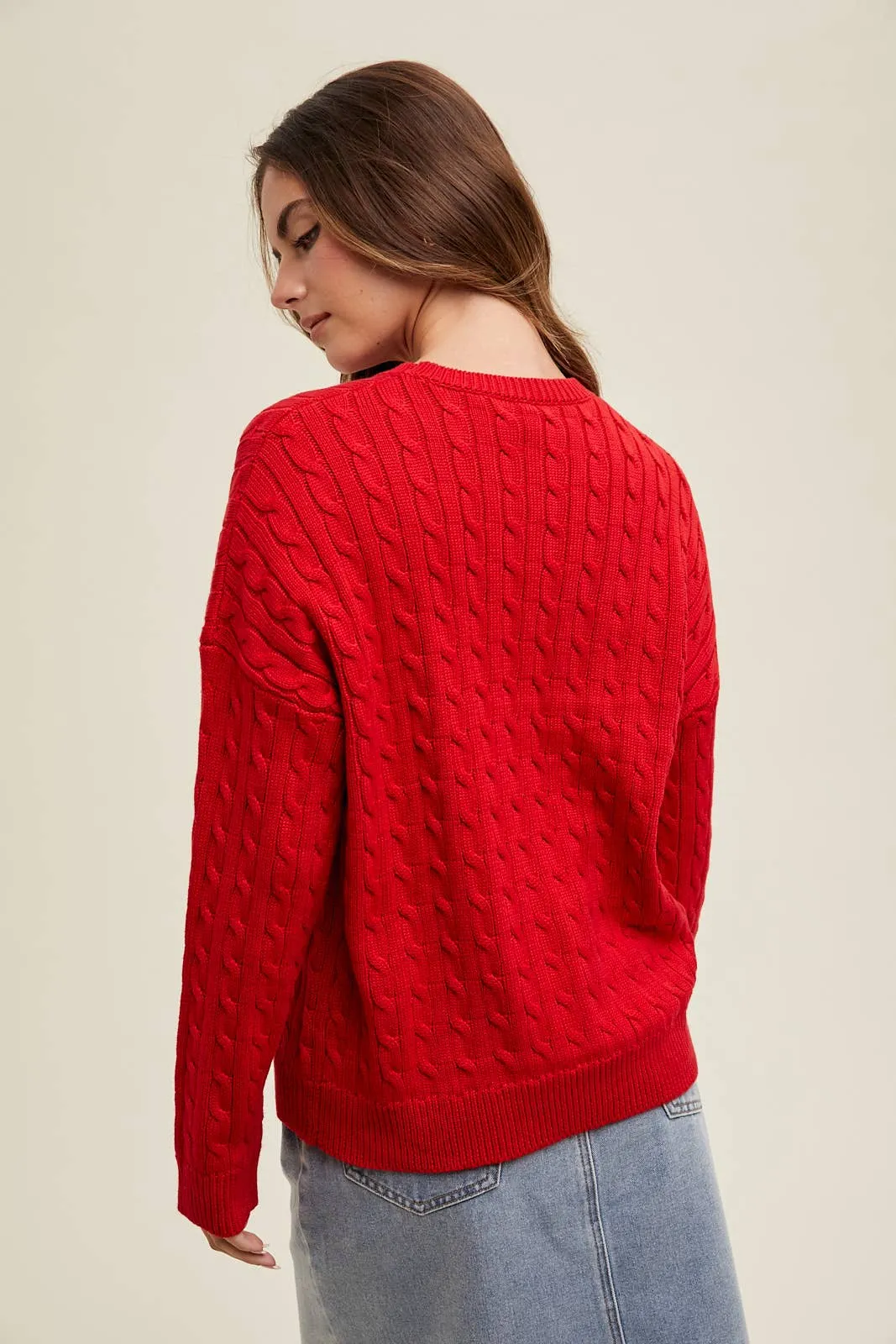 CABLE KNIT SWEATER