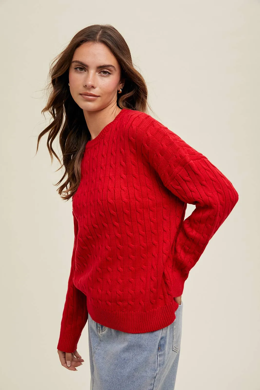 CABLE KNIT SWEATER