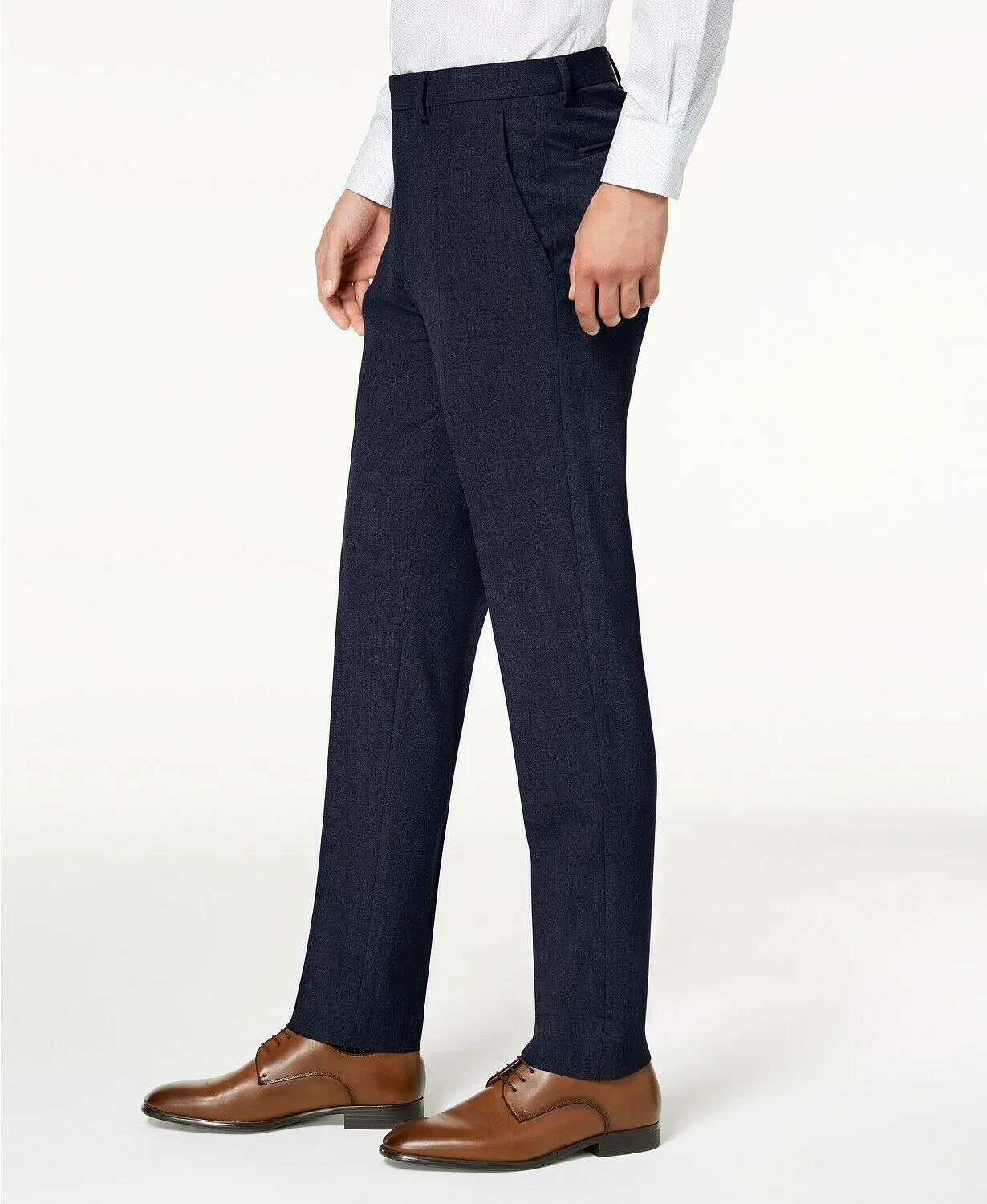 Calvin Klein Mens Skinny fit Dress Pants 36 / 34 Blue Solid