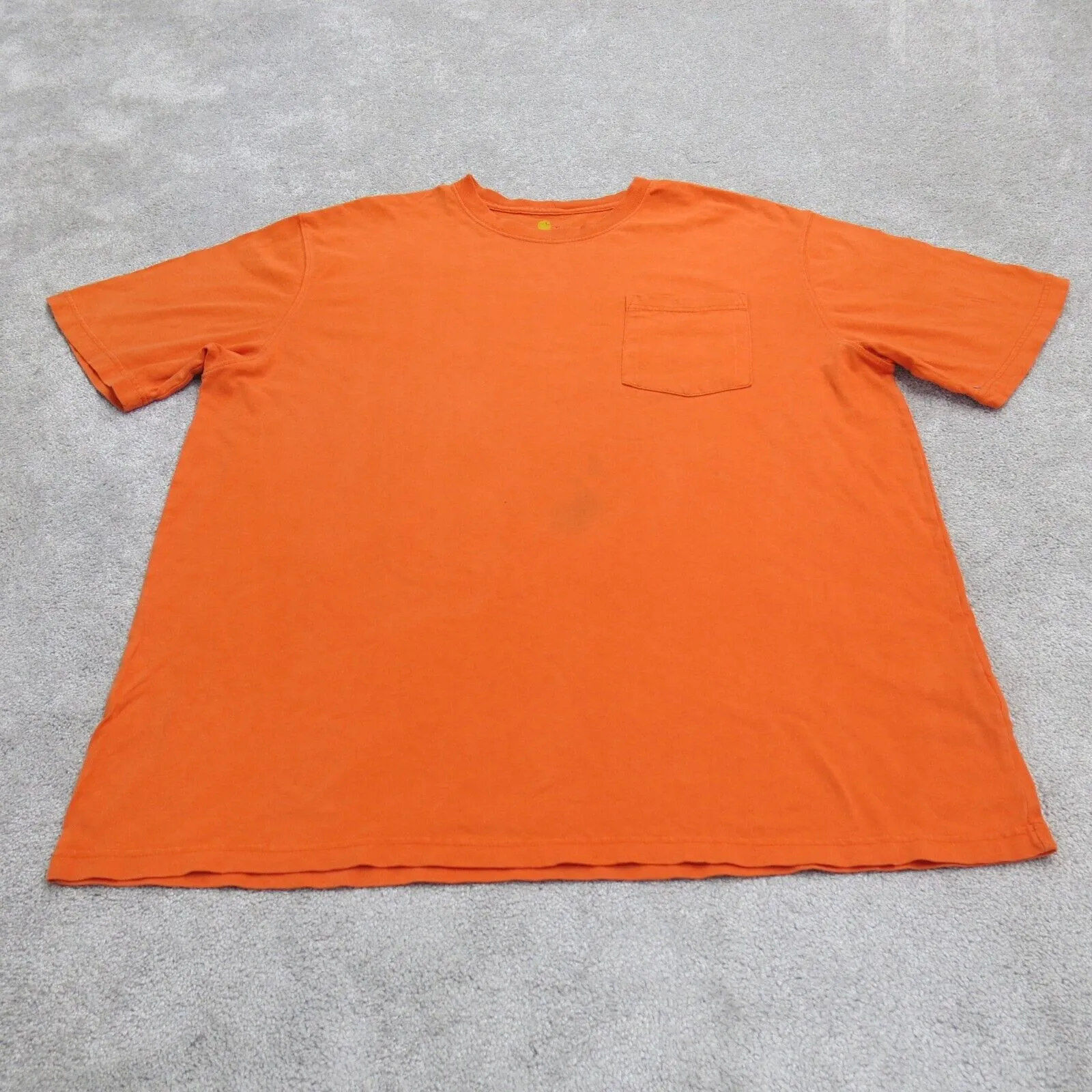 Carhartt Mens Crew Neck T Shirt Short Sleeves Original Fit Orange Size XL