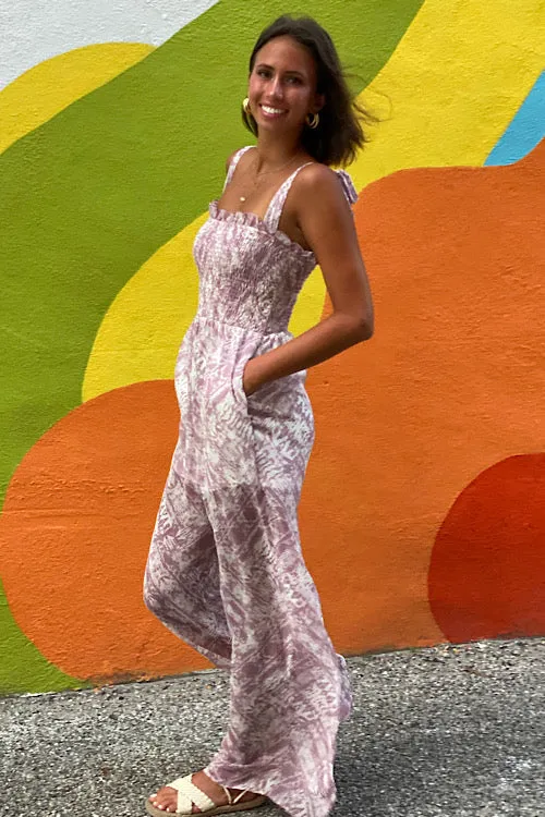 Cassidy - Smocked Jumpsuit - Mauve