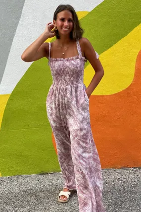 Cassidy - Smocked Jumpsuit - Mauve