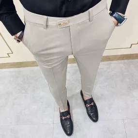 Casual Slim Fit Men's Dress Pants ankle length
