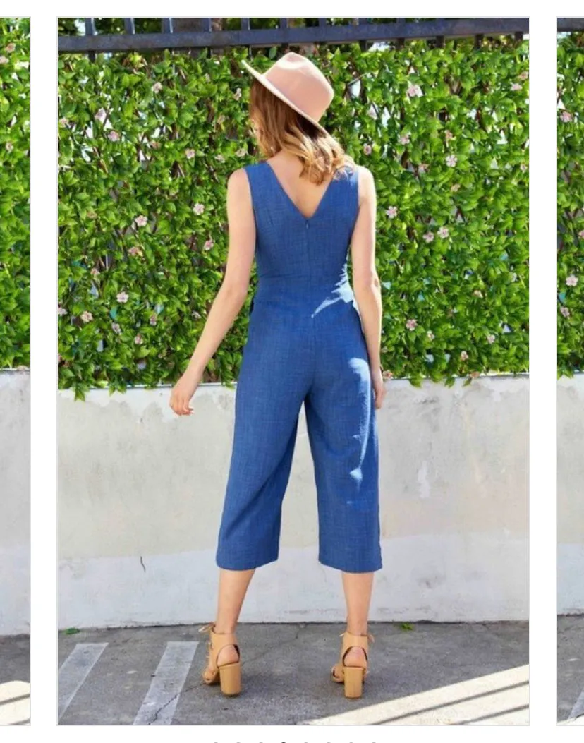 Chambray Wide Leg Jumpsuit