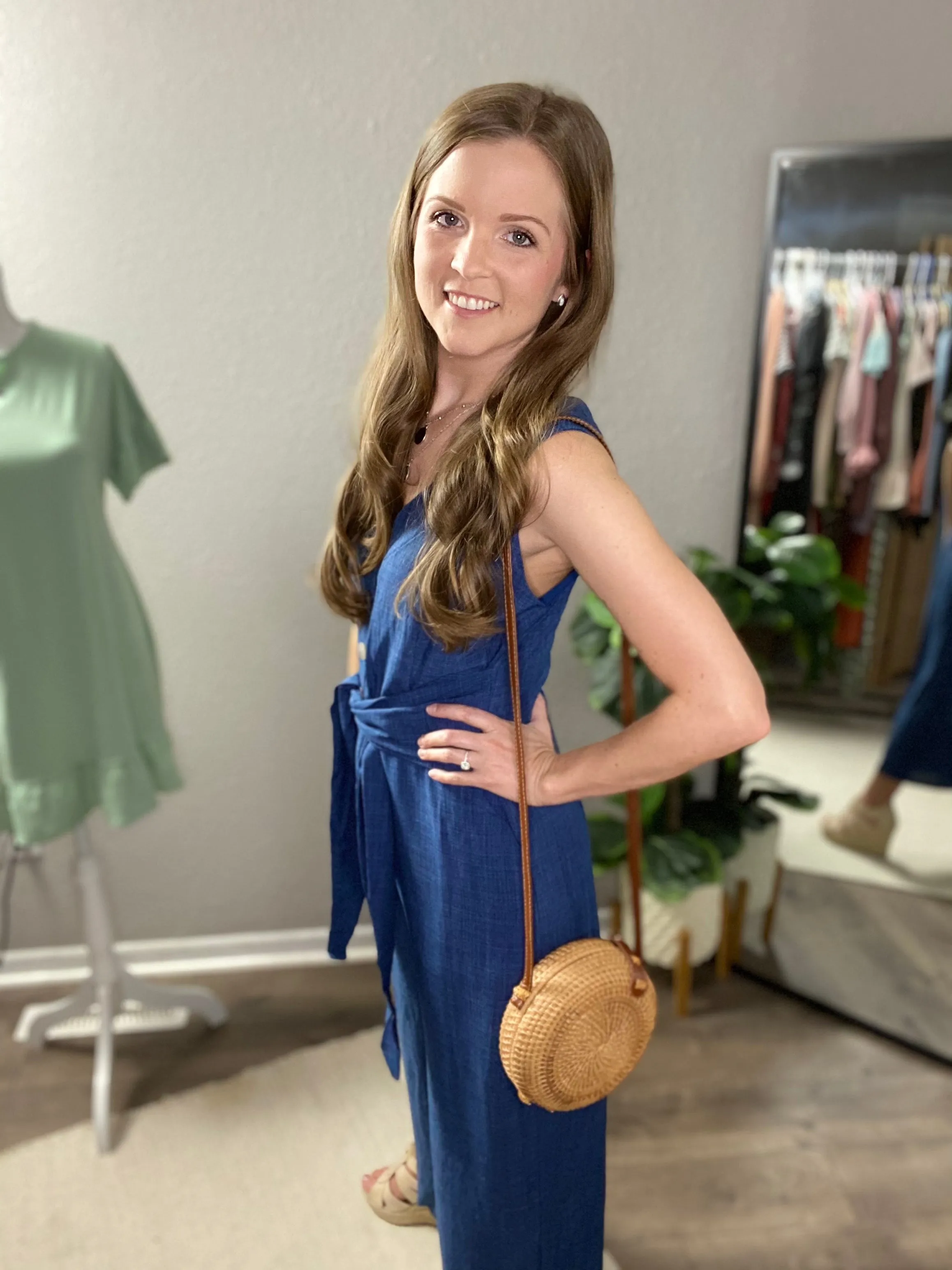 Chambray Wide Leg Jumpsuit