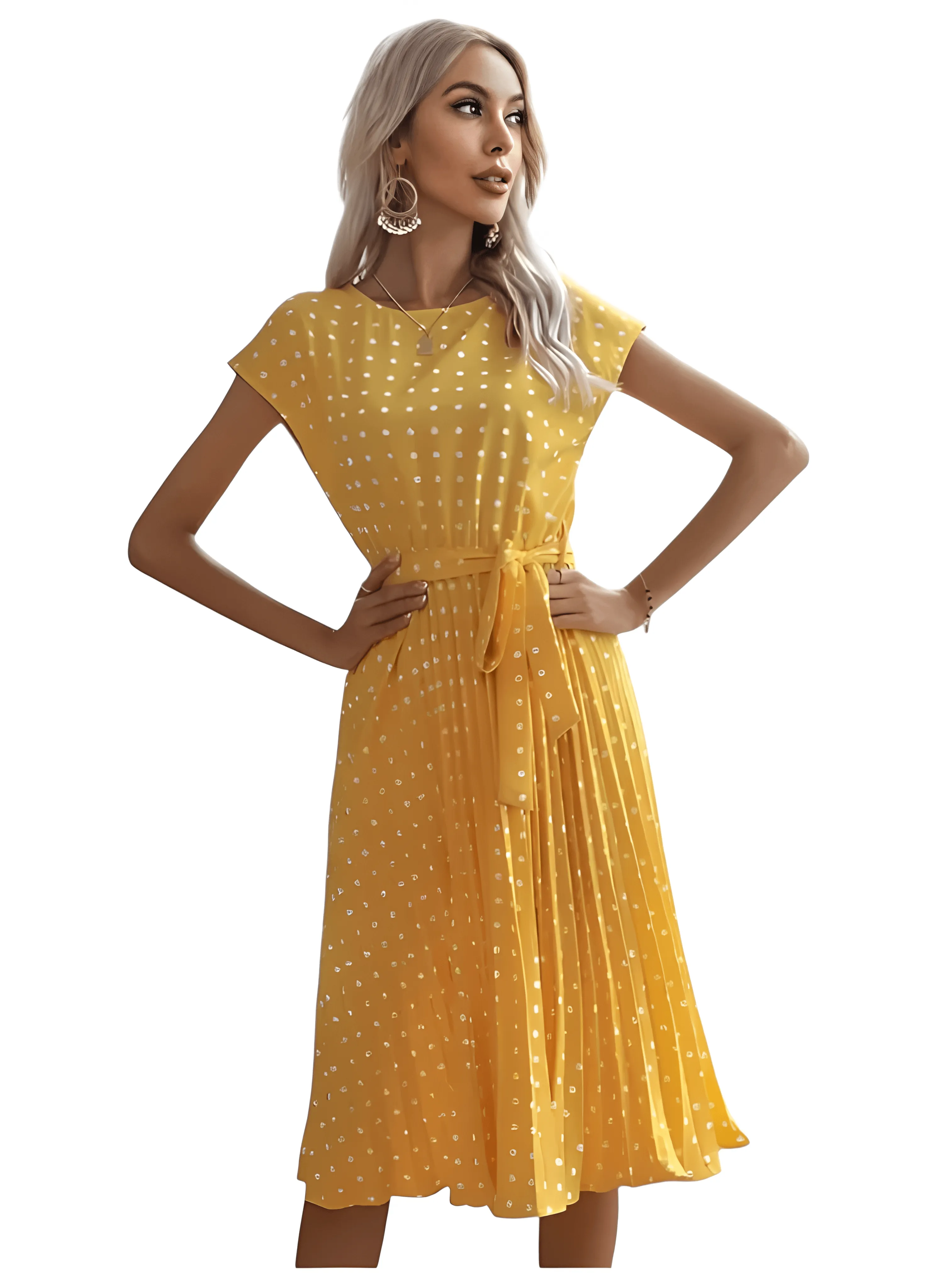 Chic Elegance Round Neck Knee-Length Dress