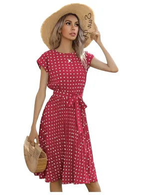 Chic Elegance Round Neck Knee-Length Dress