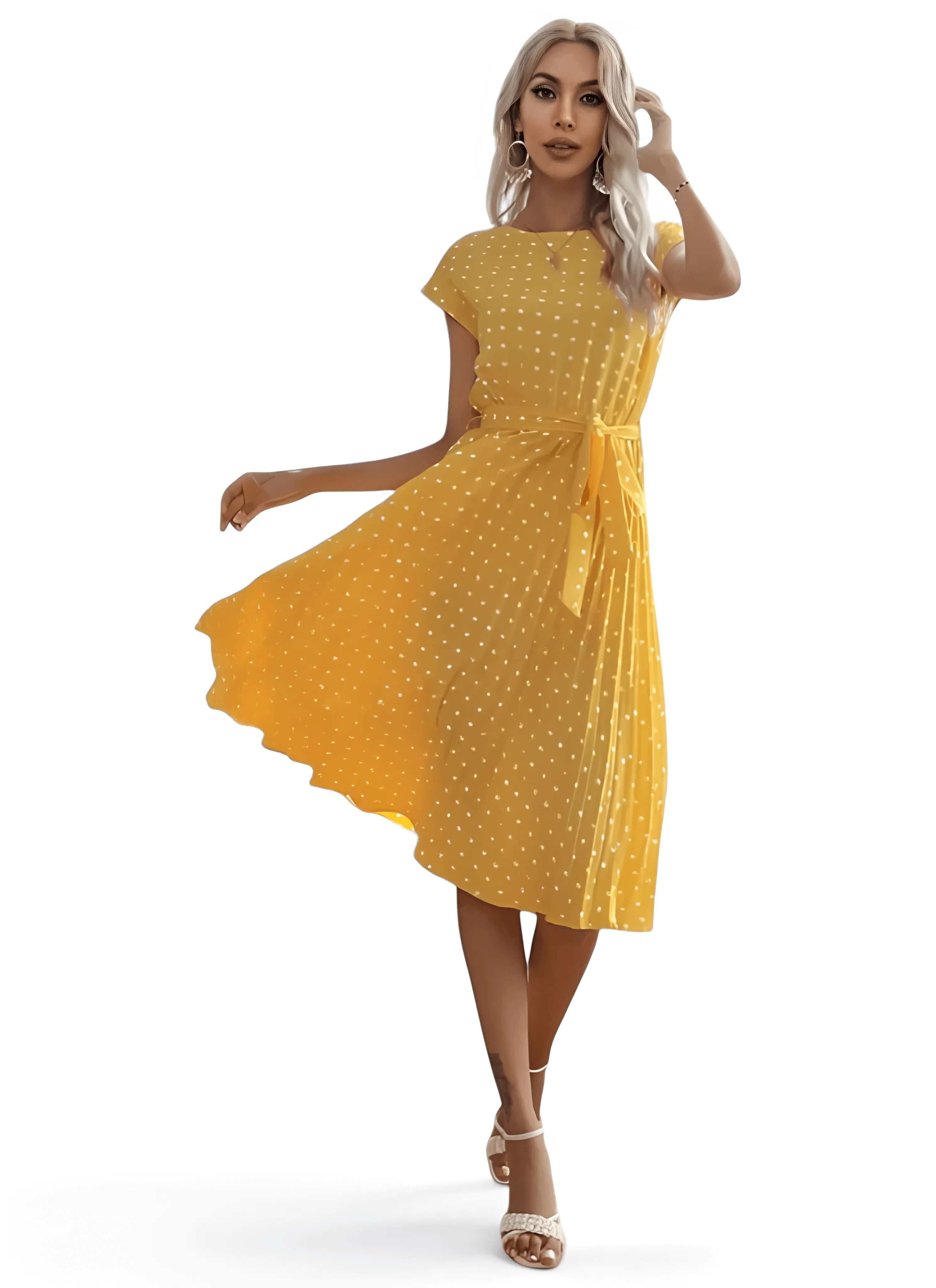 Chic Elegance Round Neck Knee-Length Dress