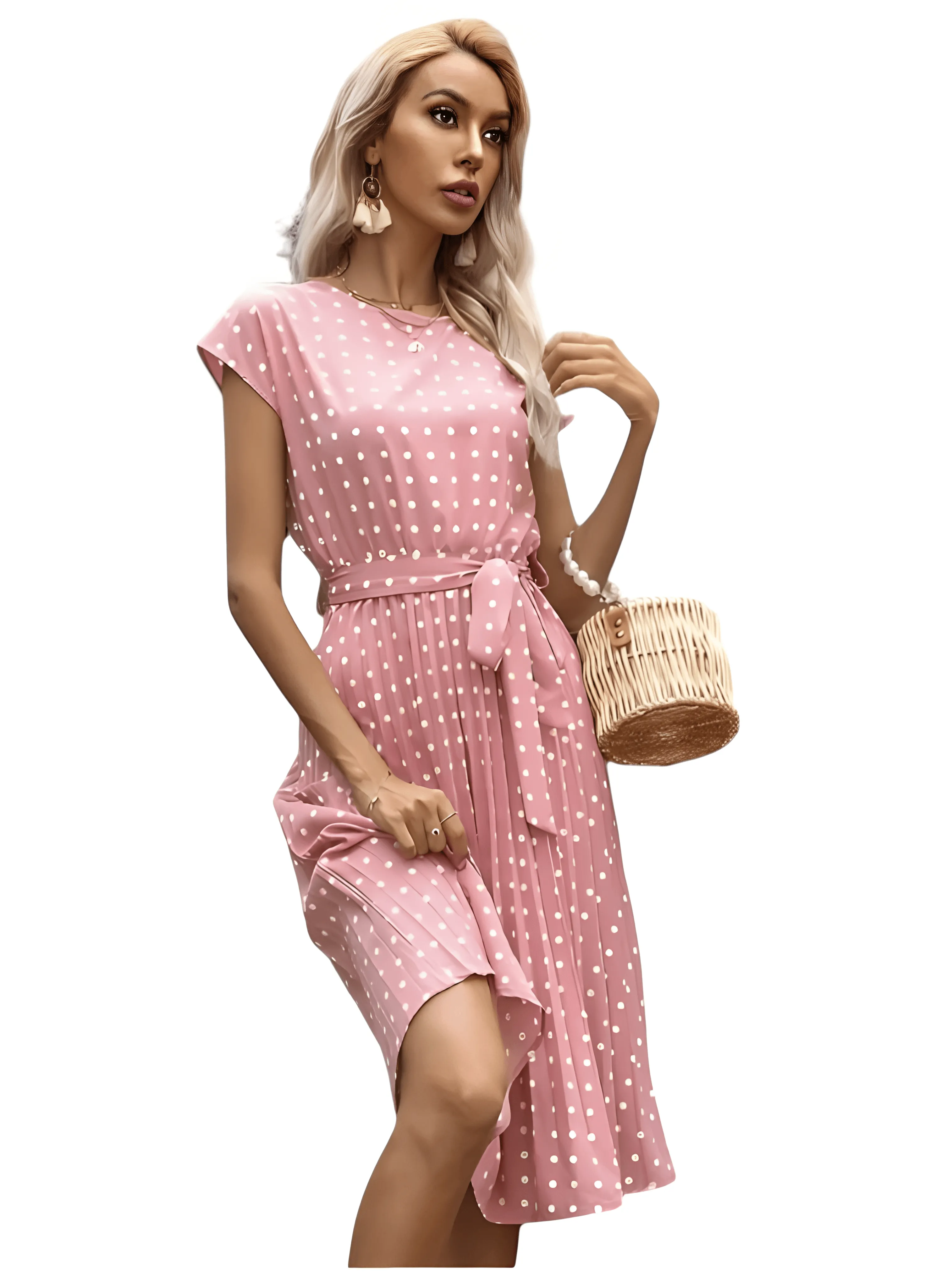 Chic Elegance Round Neck Knee-Length Dress