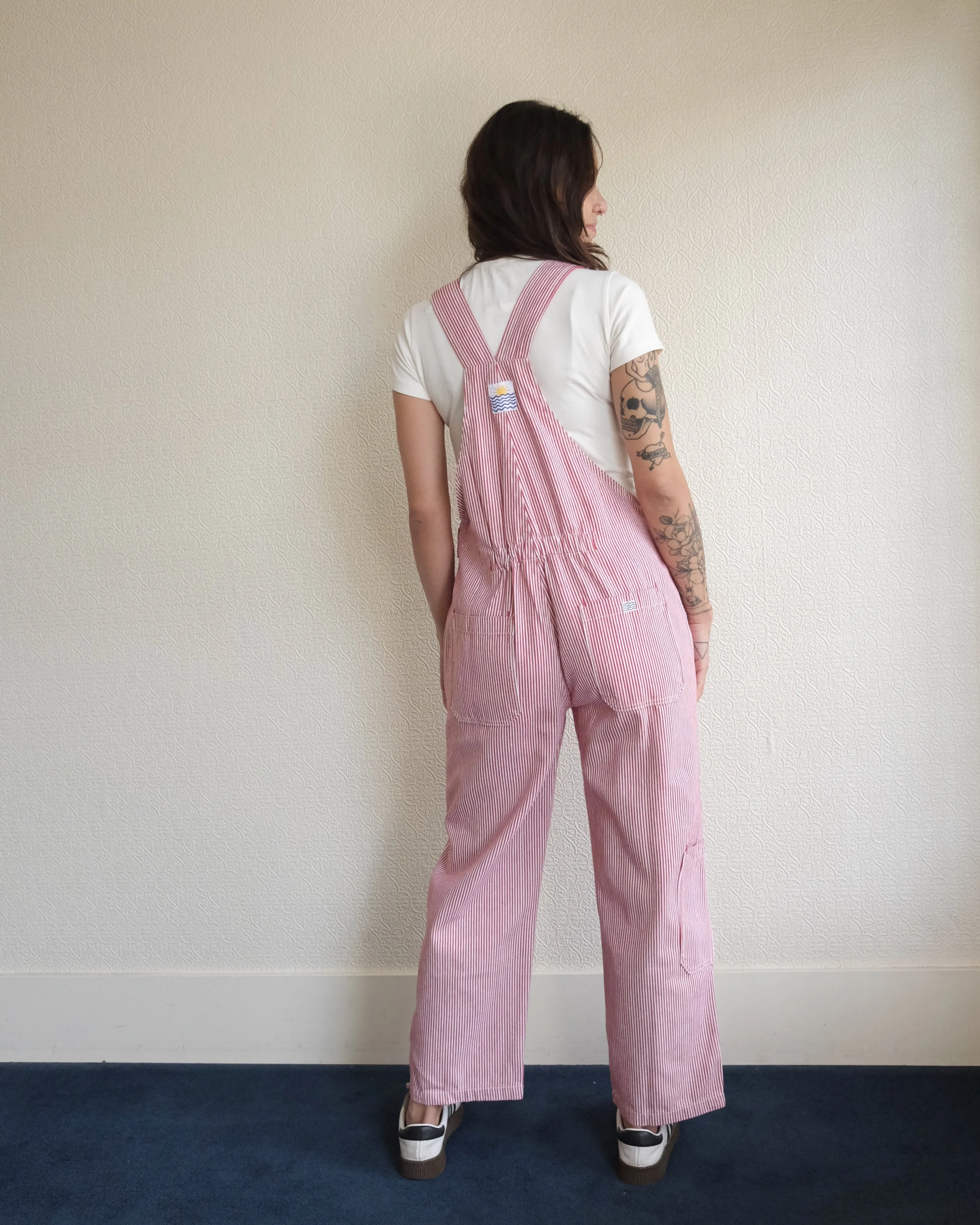 Connor Dungaree, Red Ticking Stripe