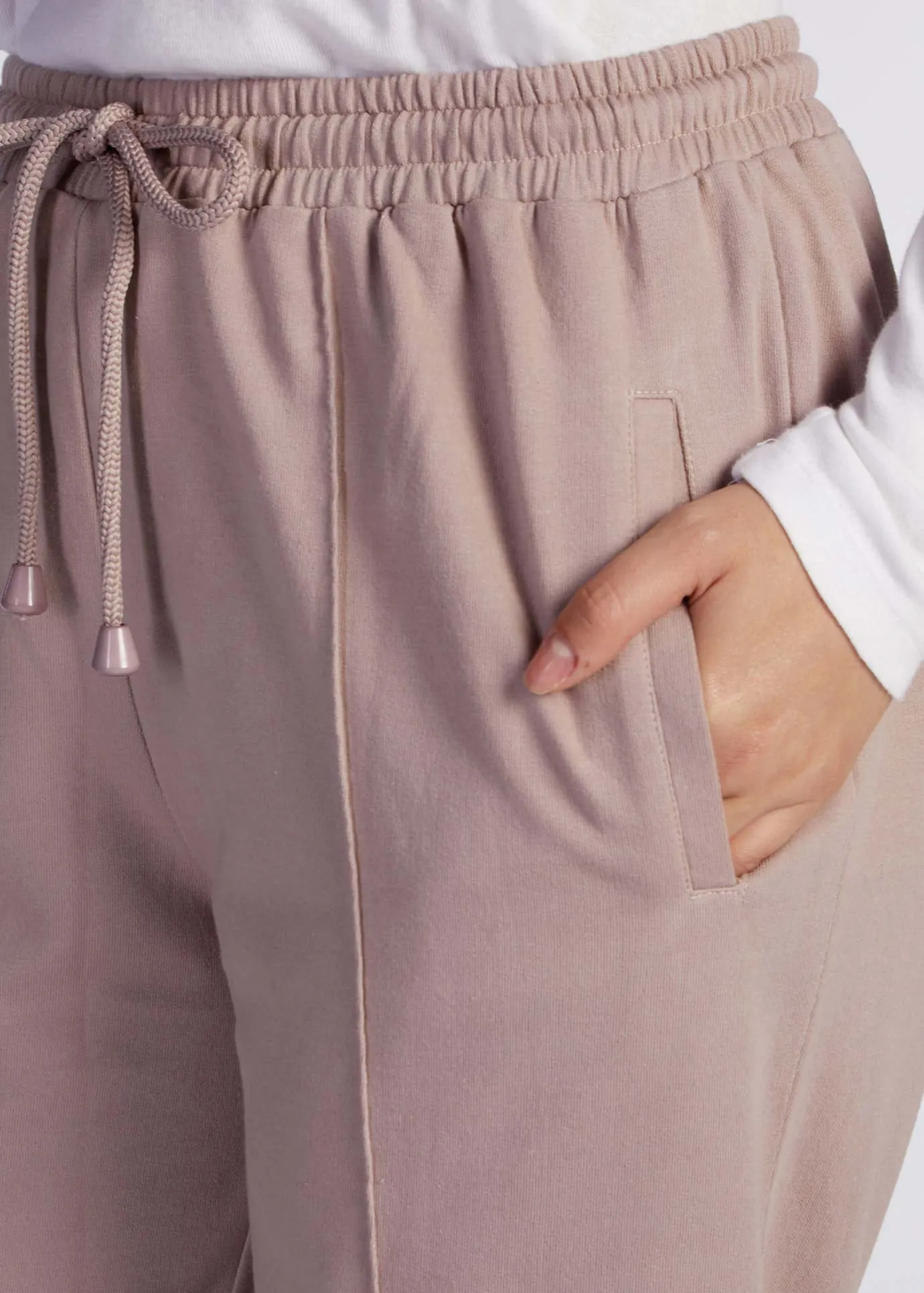 Cotton Loose Fit Joggers Dusky Lilac - Final Sale