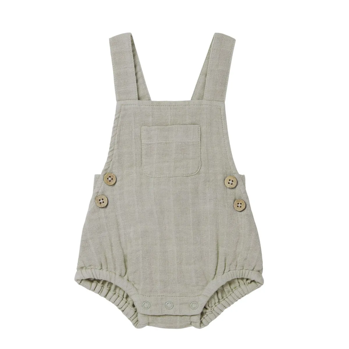 Cotton Muslin Robin Overall - Moss