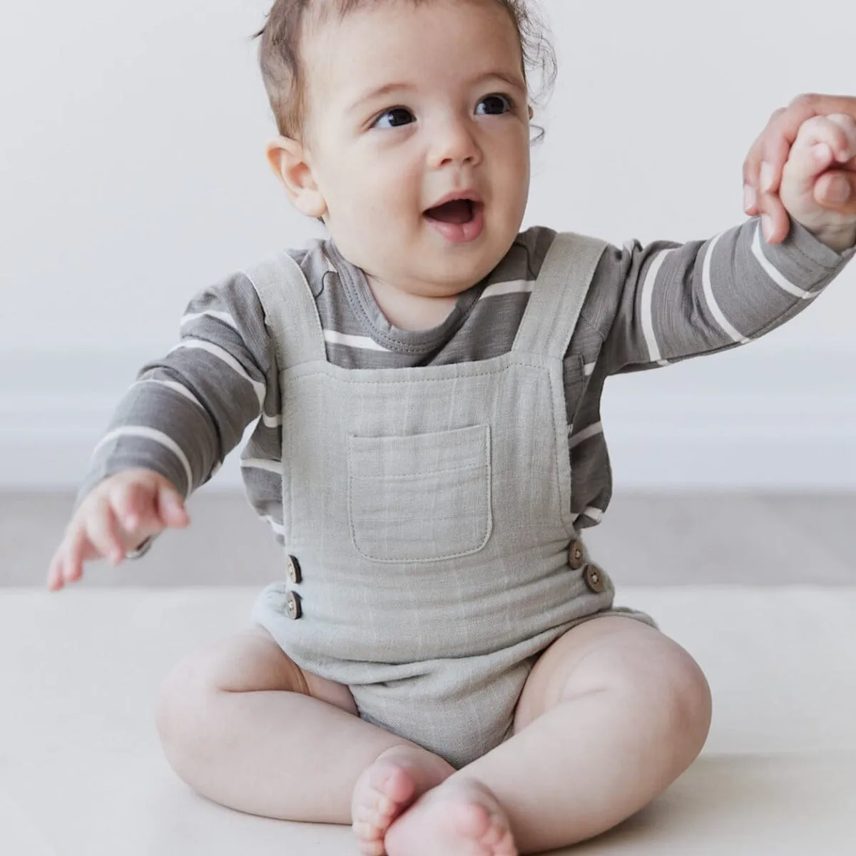 Cotton Muslin Robin Overall - Moss