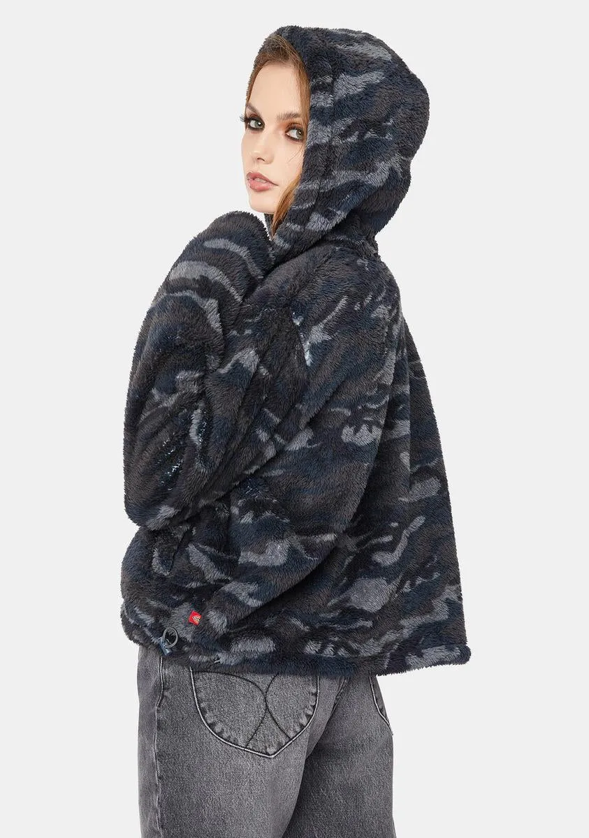 Cropped Sherpa Fleece Jacket