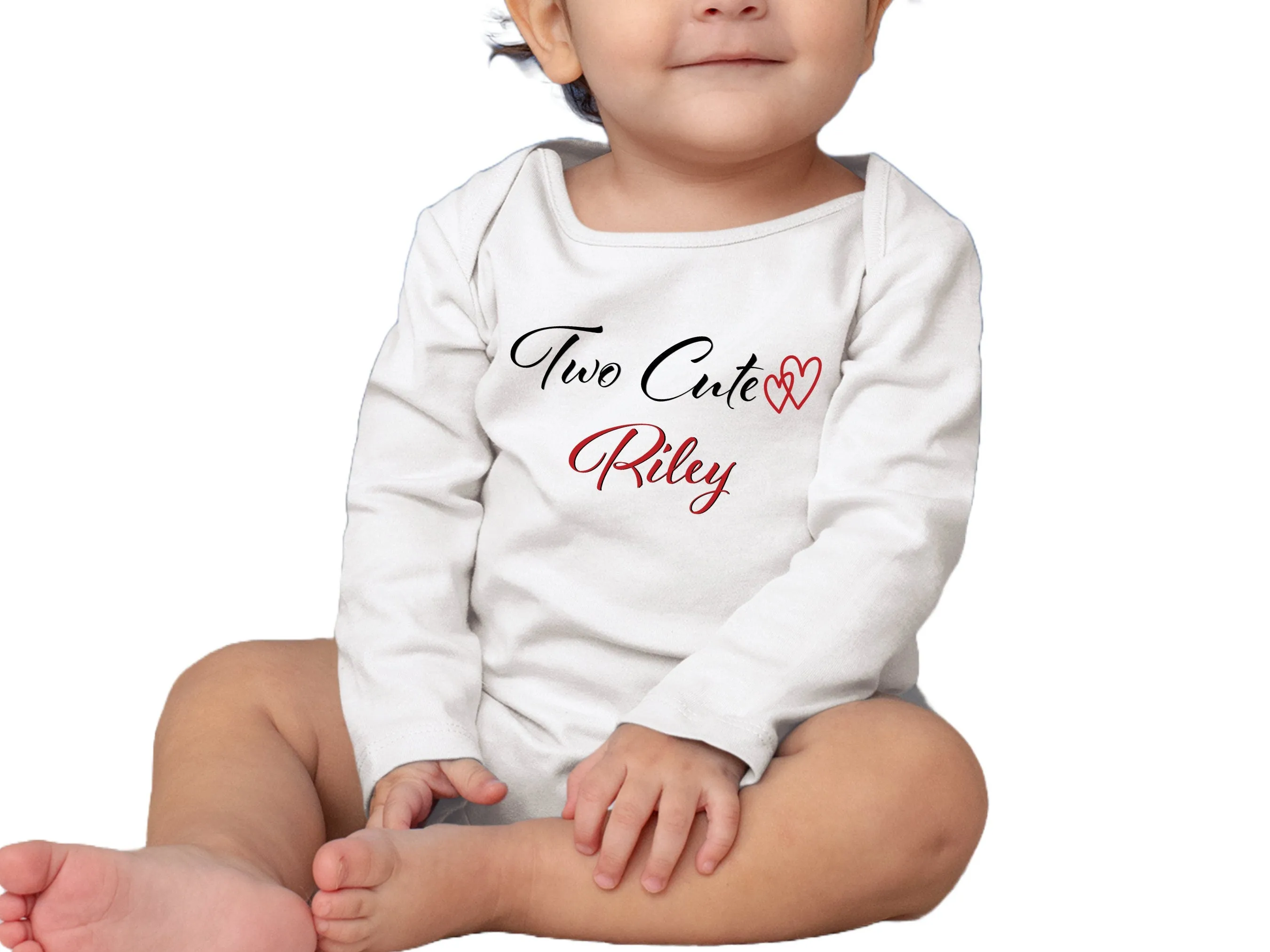 Custom Two Cute Birthday Bodysuit Gift Set for Baby Girls