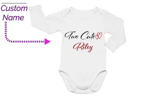Custom Two Cute Birthday Bodysuit Gift Set for Baby Girls