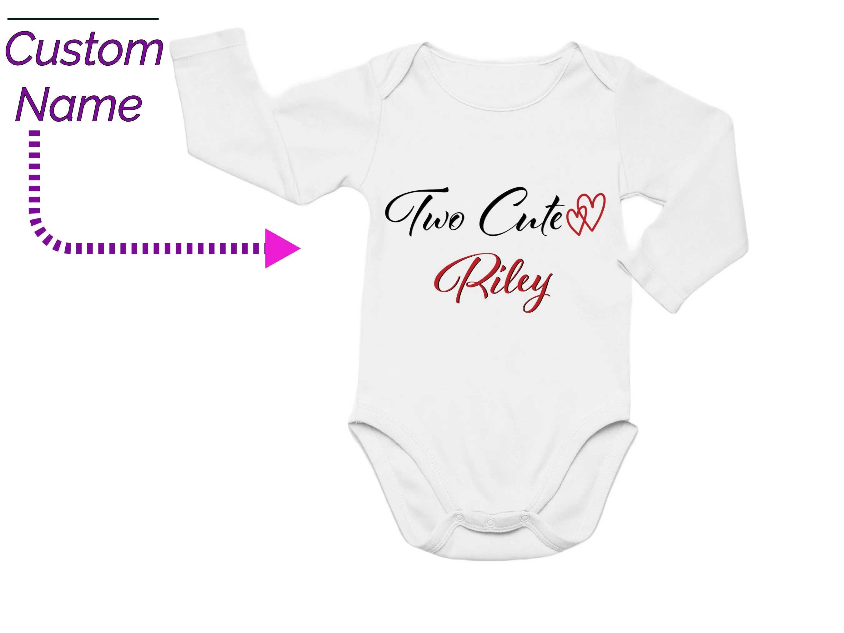 Custom Two Cute Birthday Bodysuit Gift Set for Baby Girls