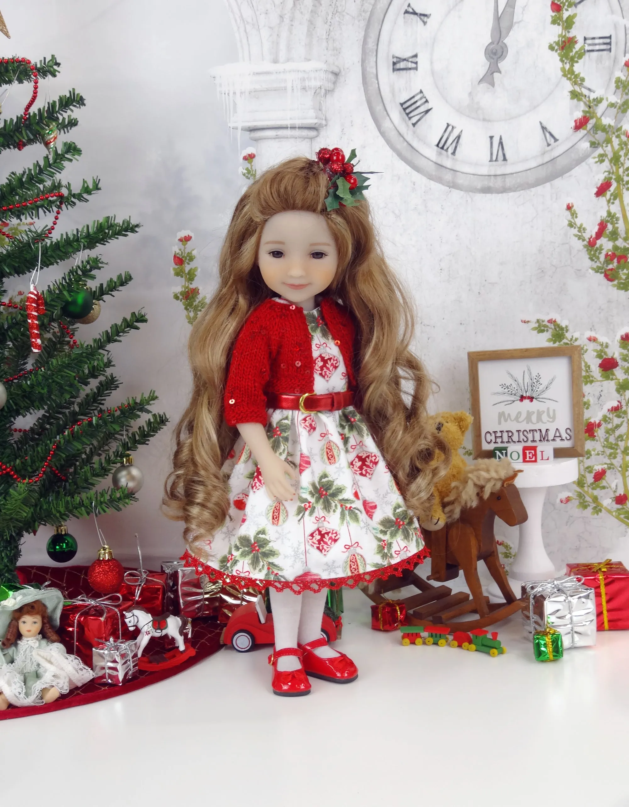 Delicate Ornaments - dress and sweater with shoes for Ruby Red Fashion Friends doll