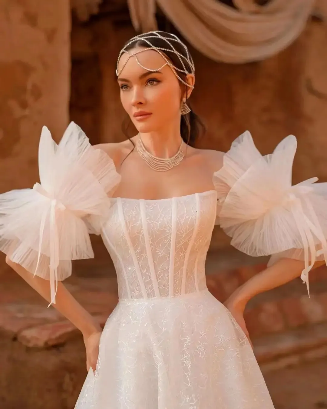Detachable Tulle Wedding Sleeve Romantic Puff Bridal Arm Accessory