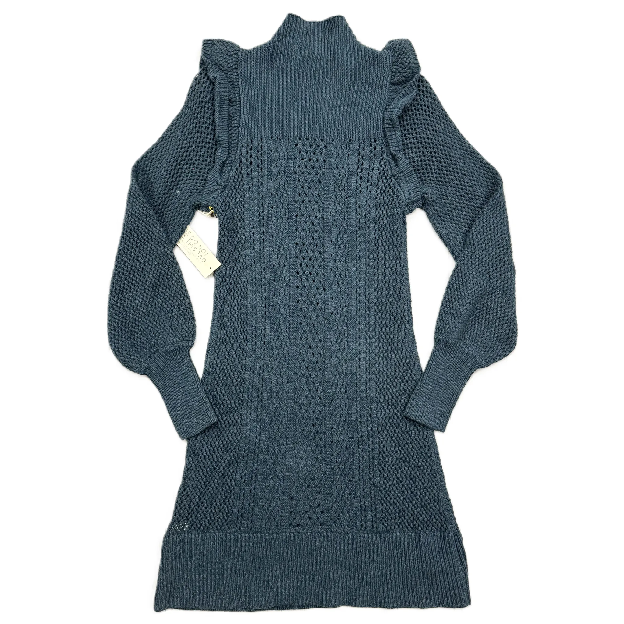 Dress Sweater By Happy Nature In Teal, Size: S