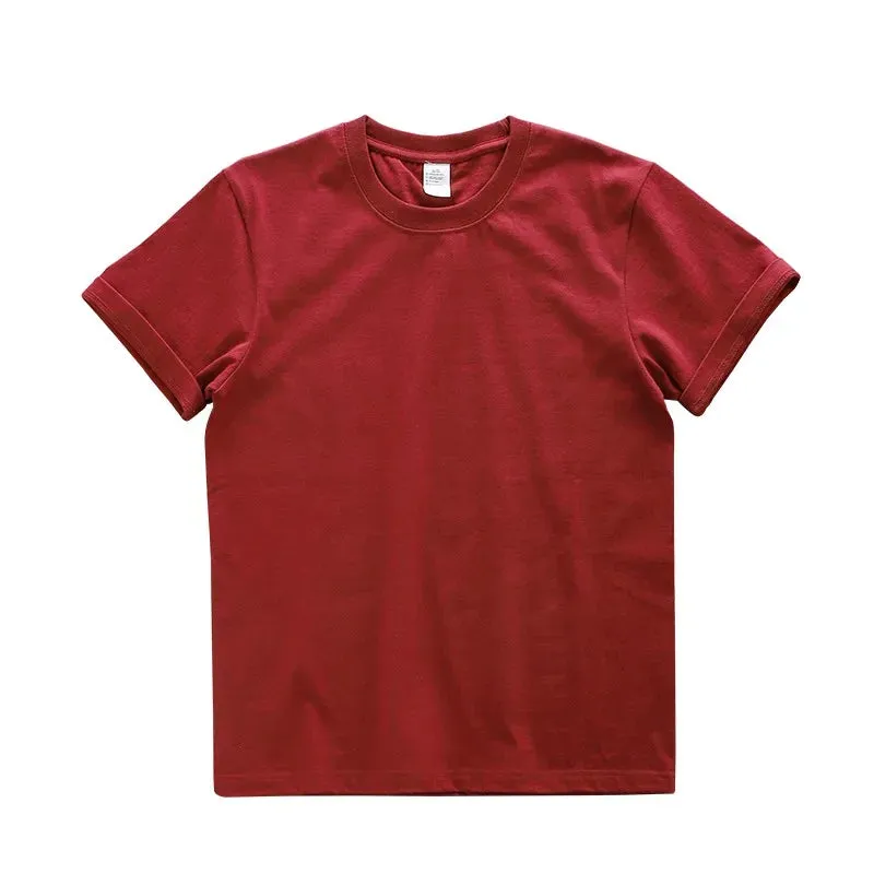 Dukeen Oversized Summer T Shirts for Men-280gsm Cotton Plain Short Sleeve Top