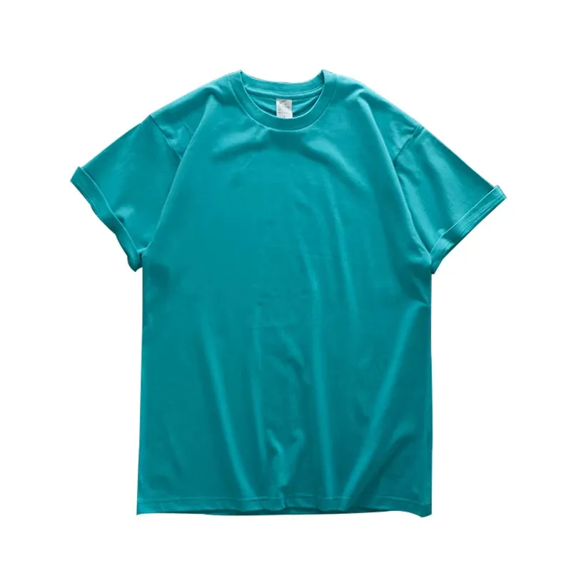 Dukeen Oversized Summer T Shirts for Men-280gsm Cotton Plain Short Sleeve Top