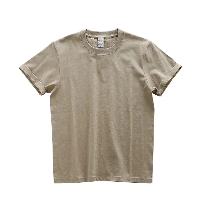 Dukeen Oversized Summer T Shirts for Men-280gsm Cotton Plain Short Sleeve Top