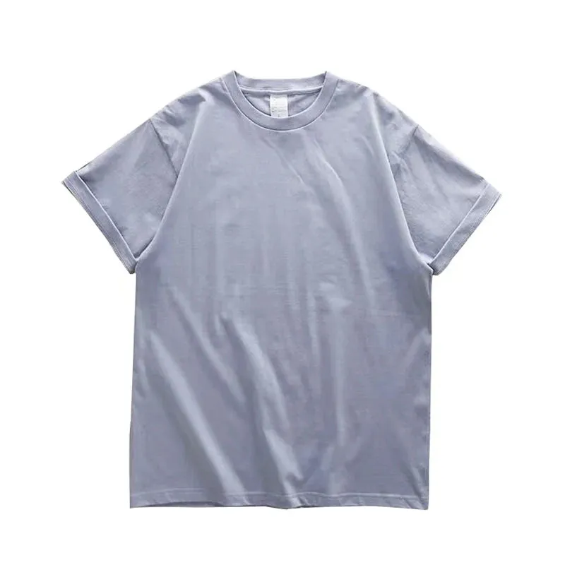 Dukeen Oversized Summer T Shirts for Men-280gsm Cotton Plain Short Sleeve Top