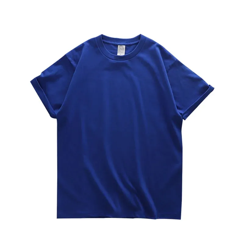 Dukeen Oversized Summer T Shirts for Men-280gsm Cotton Plain Short Sleeve Top
