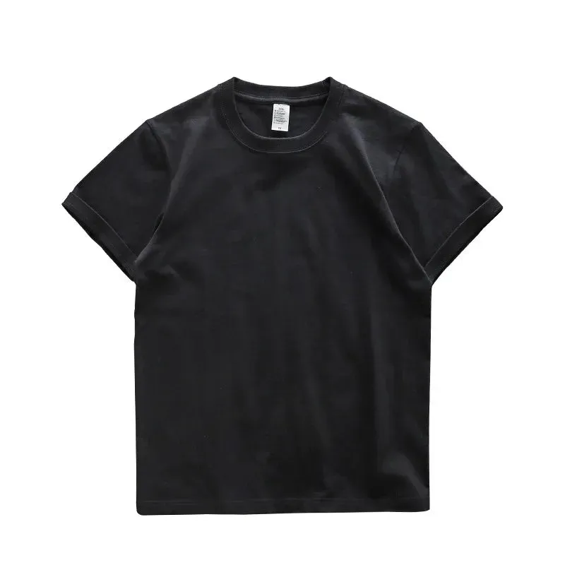 Dukeen Oversized Summer T Shirts for Men-280gsm Cotton Plain Short Sleeve Top