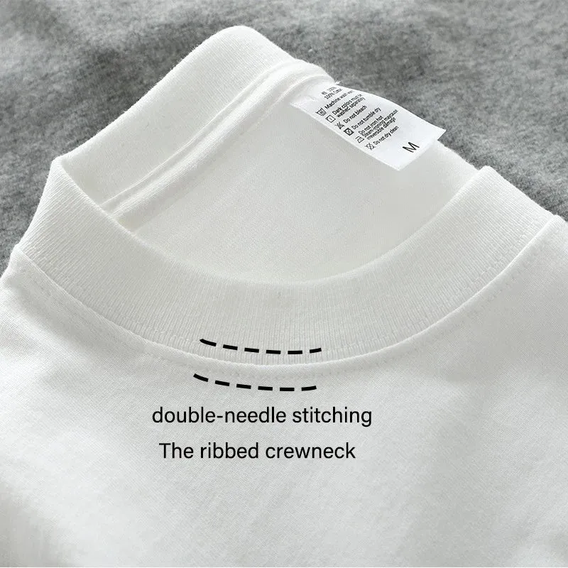 Dukeen Oversized Summer T Shirts for Men-280gsm Cotton Plain Short Sleeve Top